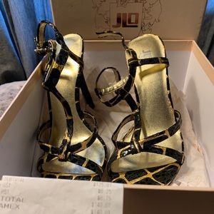 NIB JLo animal print heels. Size 8